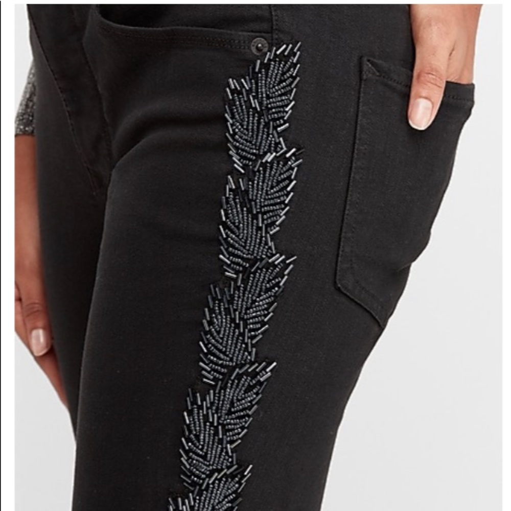 Black embellished Express jeans